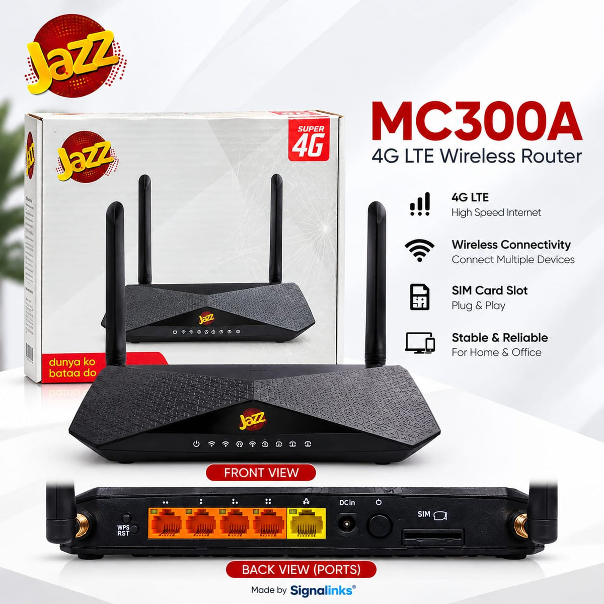 Jazz MC300A 4G LTE Cat6 Wireless Router