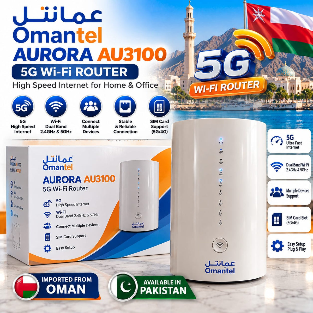 Omantel Aurora AU3100 5G Wi-Fi Router