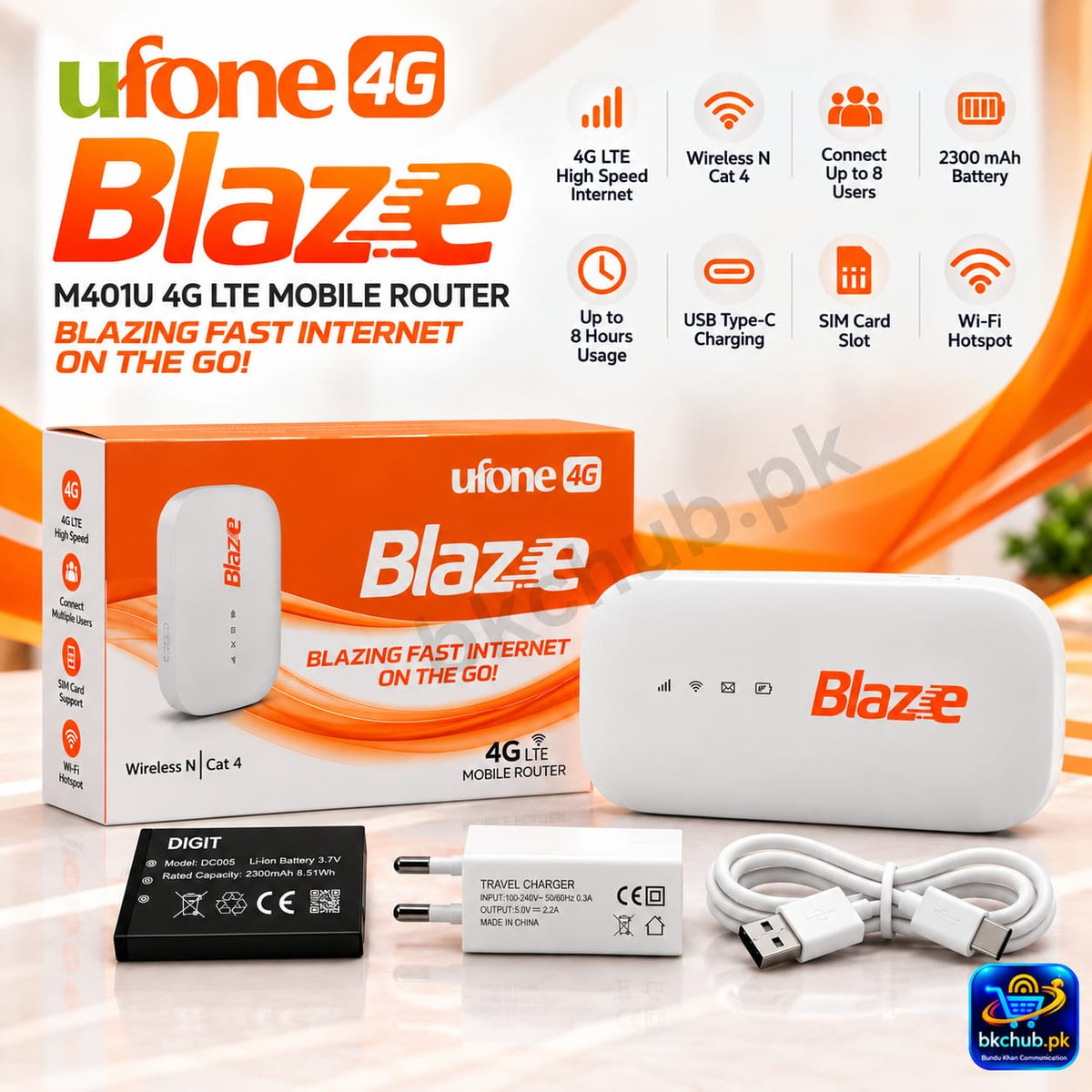 Ufone Blaze M401U 4G LTE Mifi Digit