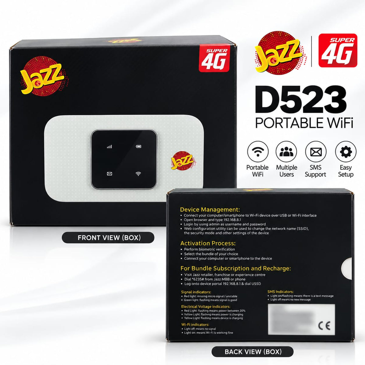 Jazz D523 4G LTE Portable WiFi Device