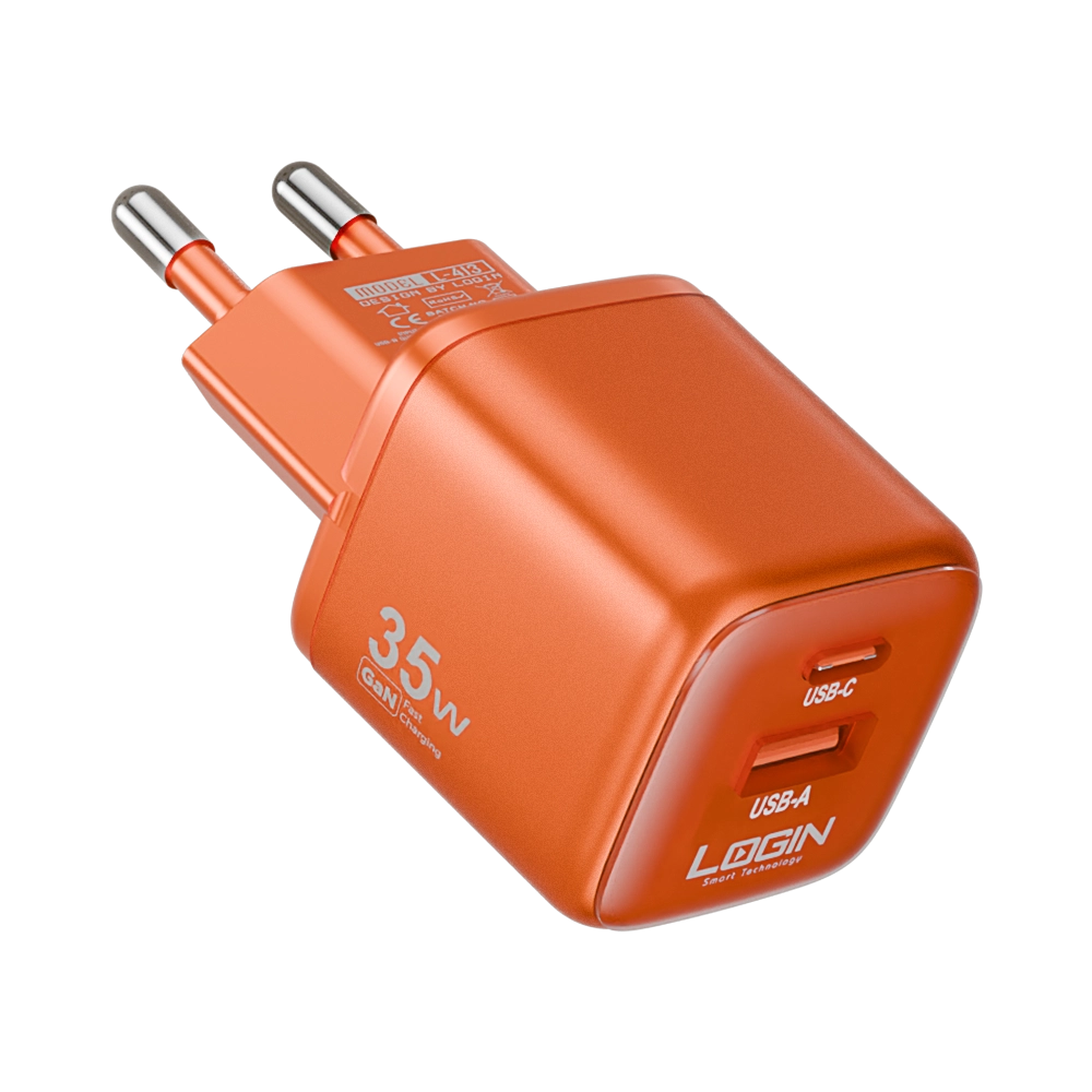 LOGIN L-413 GANGO 35W GaN charger orange